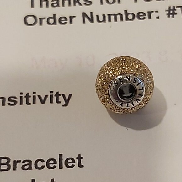 Authentic PANDORA *RETIRED* SS & 14kt Gold ESSENCE Sensitivity Charm 796051 - Picture 7 of 12